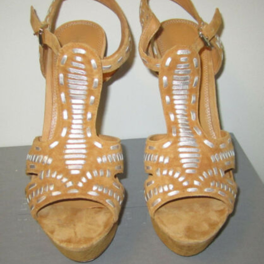 ERIC RUTBERG Intermix tan suede Aztec sandals 9 - Picture 2 of 7